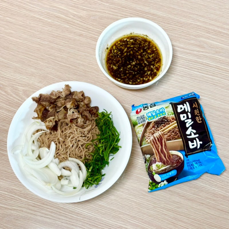 여름 다이어트 식단 추천 농심 메밀소바 우삼겹 샐러드 레시피