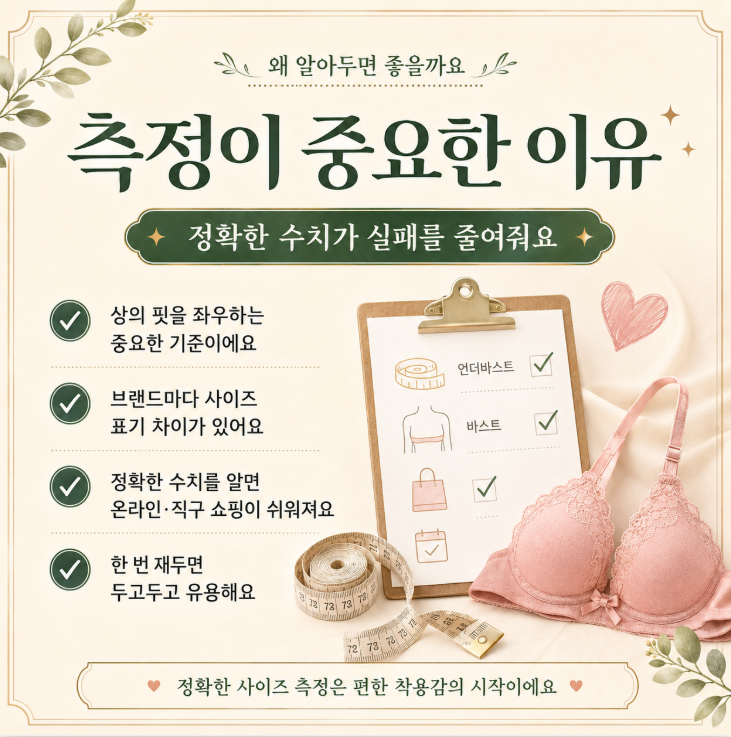 가슴 사이즈 재는법 밑가슴 윗가슴 둘레로 브라 컵 크기 계산하기