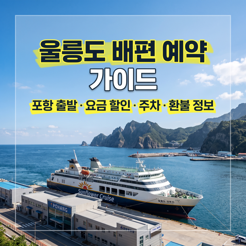울릉도 배편 예약 가이드: 포항 출발 요금 할인 및 주차 환불 정보 완벽 정리