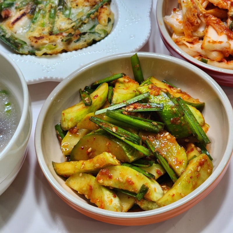 오이부추무침 레시피 오이무침 양념 만드는법 부추오이김치