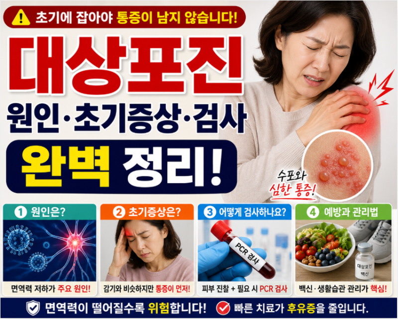 대상포진 원인 총정리! 초기증상·검사·치료까지 한 번에