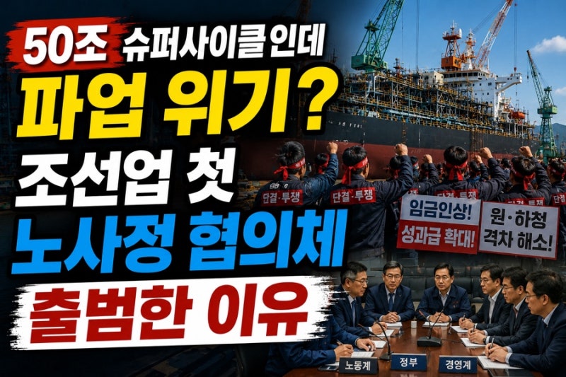 50조 슈퍼사이클인데 파업 위기? 조선업 첫 노사정 협의체 출범한 이유