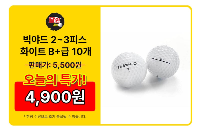 빅야드 로스트볼 10개 4,900원｜2~3피스 화이트 B+급 월요일 특가