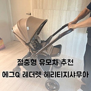 내돈내산 에그Q 절충형 유모차 레더렛 헤리티지샤무아 구입 후기