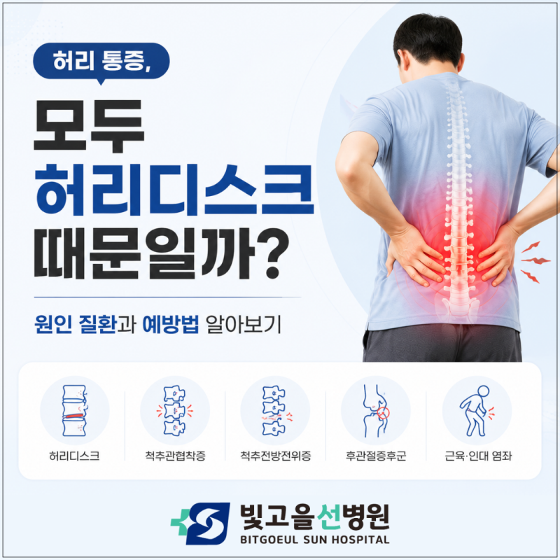 광주허리통증 원인 질환 5가지! 척추 질환 종류와 관리법