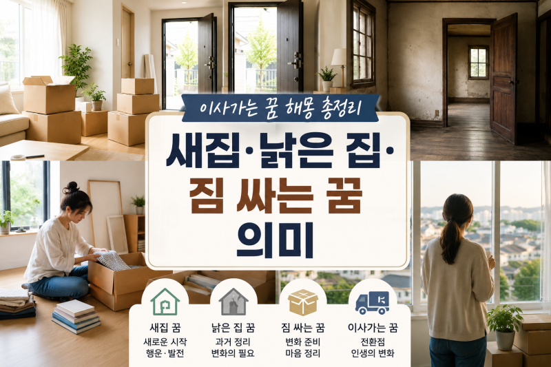 이사가는 꿈 해몽 총정리, 새집·낡은 집·짐 싸는 꿈 의미
