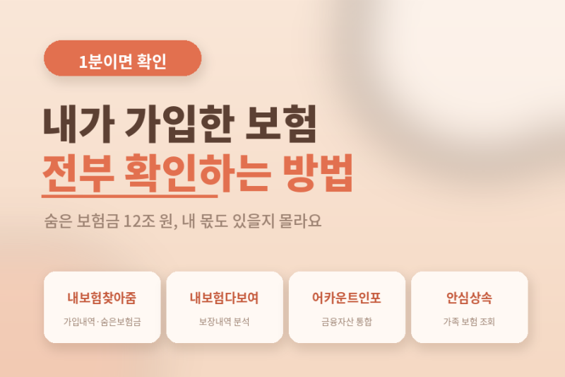 내가 가입한 보험, 전부 확인하는 방법 (숨은 보험금까지)