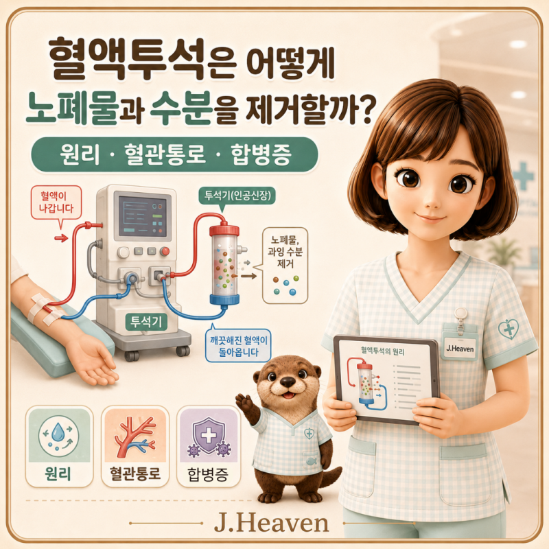 혈액투석 원리, 노폐물·수분 제거부터 혈관통로까지