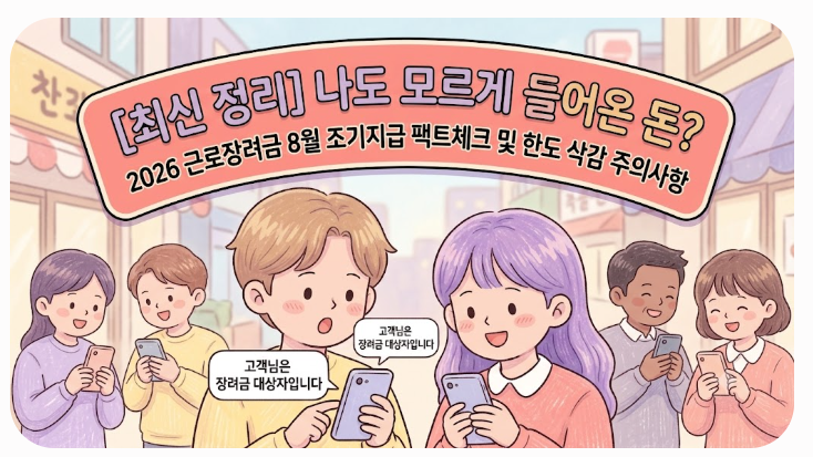 [최신 정리] 나도 모르게 들어온 돈? 2026 근로장려금 8월 조기지급 팩트체크 및 한도 삭감 주....