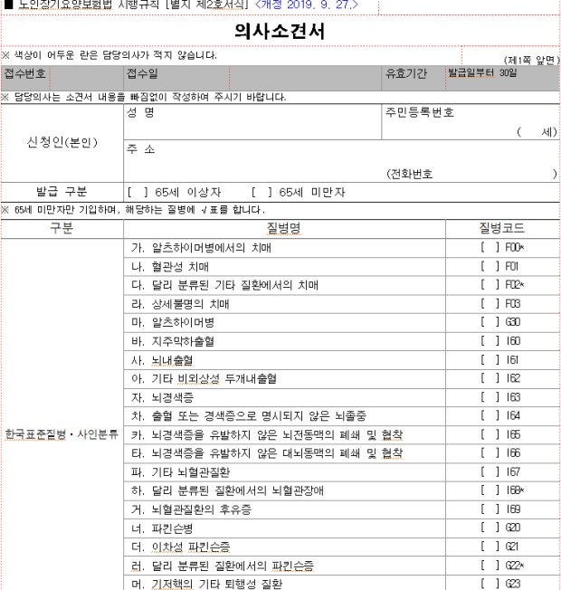 장기요양등급 판정 기준 점수표 해부 (공단 심사 탈락 막는 50:50의 비밀)