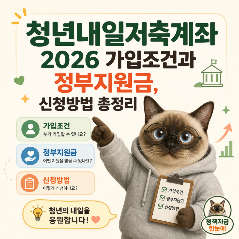 청년내일저축계좌 2026 가입조건과 정부지원금, 신청방법 총정리