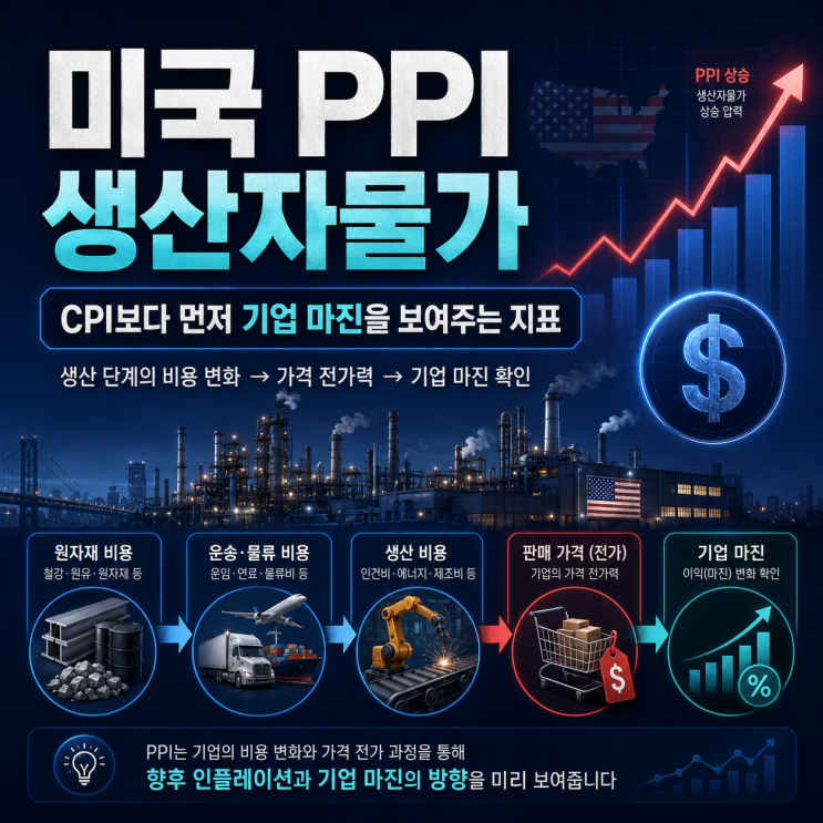 미국 PPI 생산자물가, <b>CPI</b>보다 먼저 기업 마진을 보여주는 지표