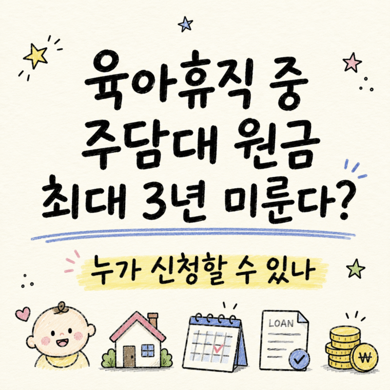 육아휴직 중 주담대 원금 최대 3년 미룬다? 누가 신청할 수 있나