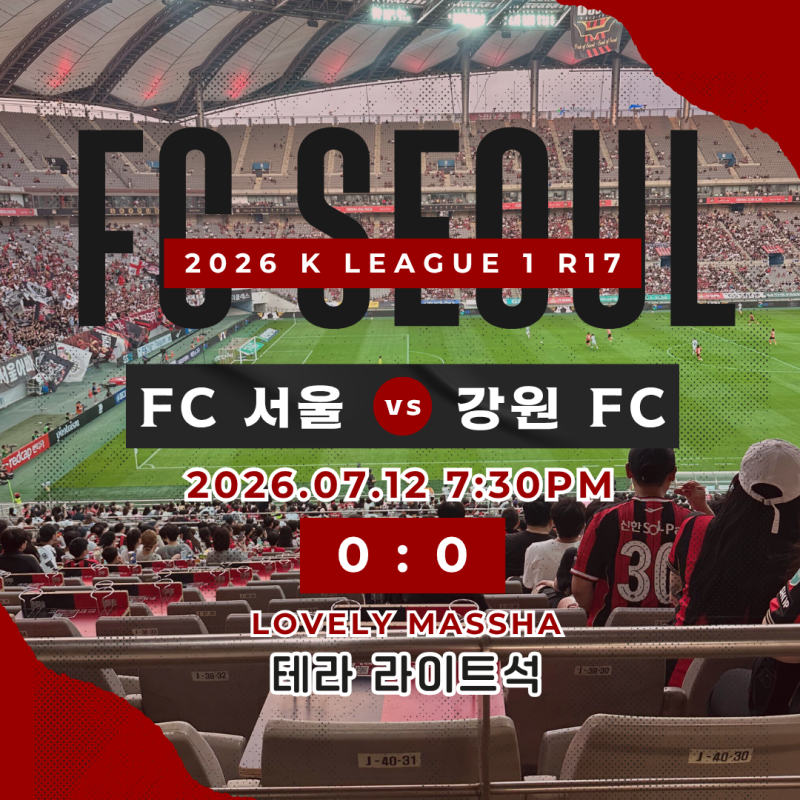 ⚽︎ K리그 직관 ⚽︎ FC서울 vs 강원 | 서울월드컵 경기장 테라 라이트석 직관후기 (테이블오....