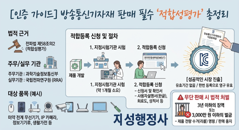 방송통신기자재 KC 인증(적합등록) 방법과 위반 시 처벌 규정 안내