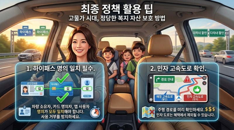 다자녀 고속도로 통행료 20% 할인 신청 방법과 2자녀 가구 적용 기준 및 민자고속도로 유의사....
