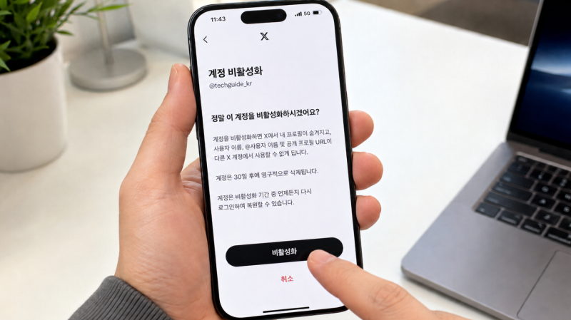 X 계정 삭제 및 탈퇴하는 방법 안됨 오류 포함