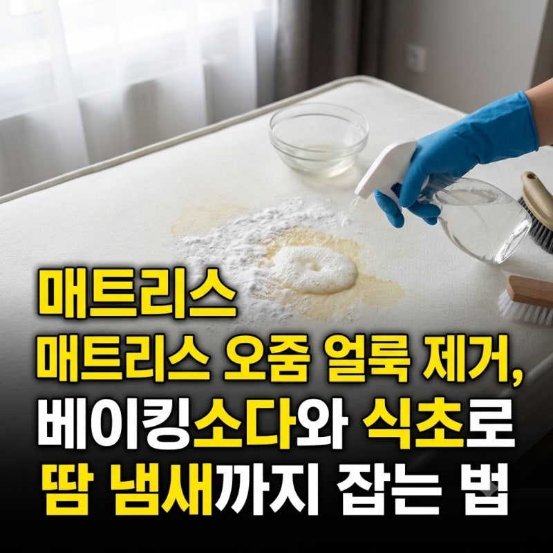 자취방 매트리스 오줌 얼룩 제거, 베이킹소다와 식초로 땀 냄새까지 잡는 법