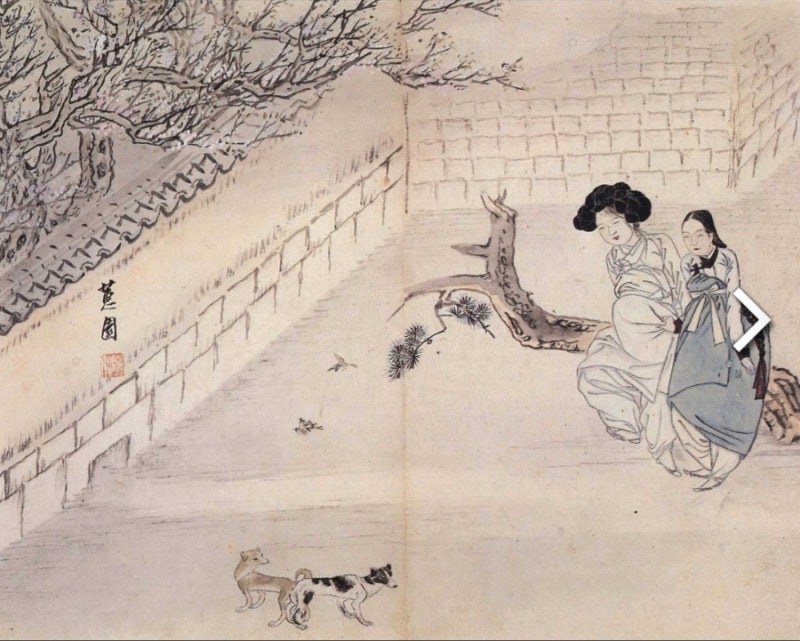 이부탐춘 [ 嫠婦耽春 ] - 신윤복