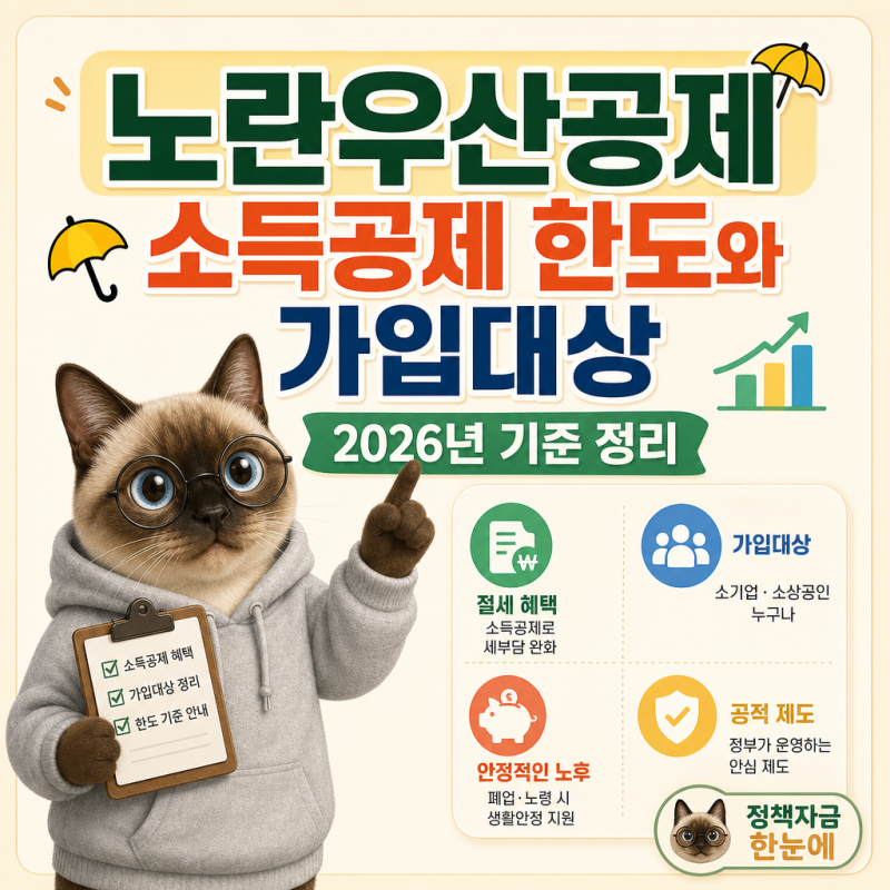 노란우산공제 소득공제 한도와 가입대상 2026년 기준 정리