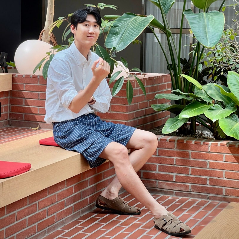 올젠 남성 시어서커 셔츠 후기, 남자 남방 추천, 구김없는 여름 옷 코디