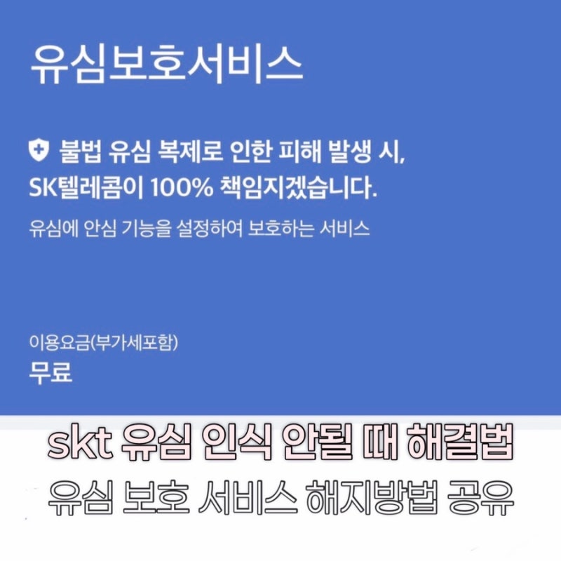 skt 유심 인식 안될 때 해결방법 : 유심보호 서비스 해지