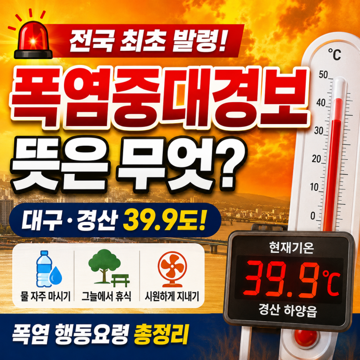 <b>폭염중대경보</b> 뜻은? 전국 최초 발령 총정리