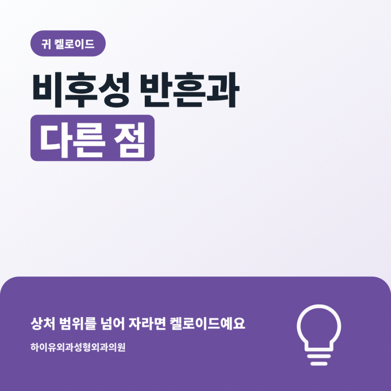 귀 켈로이드 비후성 반흔과 다른 점