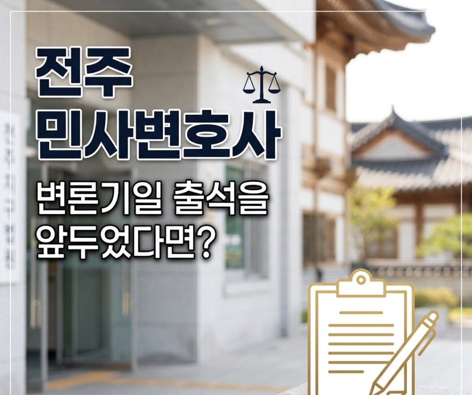 전주민사변호사 변론기일 출석을 앞두었다면