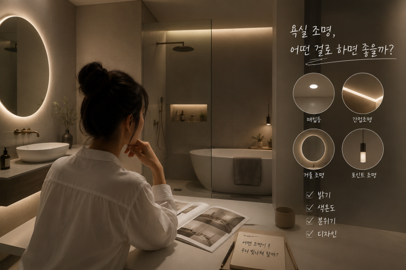 욕실 조명 인테리어 트렌드, 만족도를 높이는 조명 선택 가이드