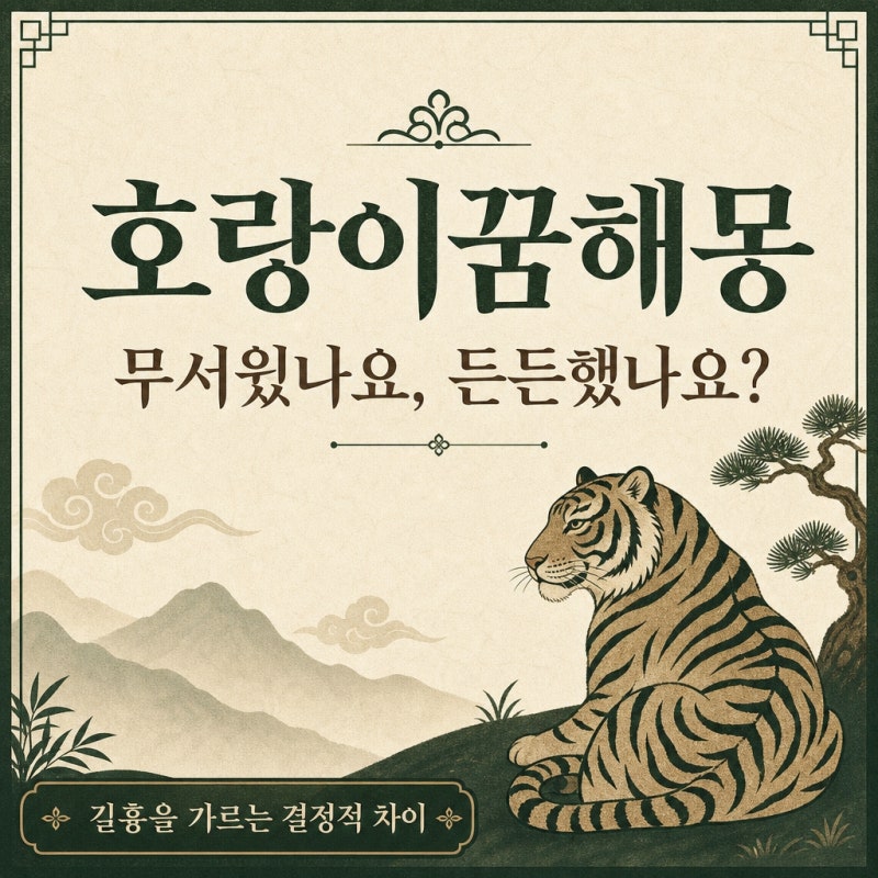 호랑이꿈해몽 "무서웠나요, 든든했나요?" 상황별 해석과 주의할 점