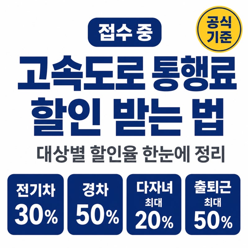 고속도로 통행료 할인 받는 법: 다자녀·전기차·경차 대상별·시간대· 할인율 한눈에 총정리