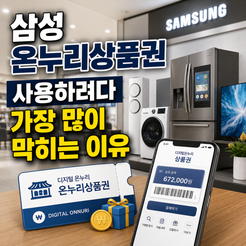 삼성 온누리상품권, 사용하려다 가장 많이 막히는 이유