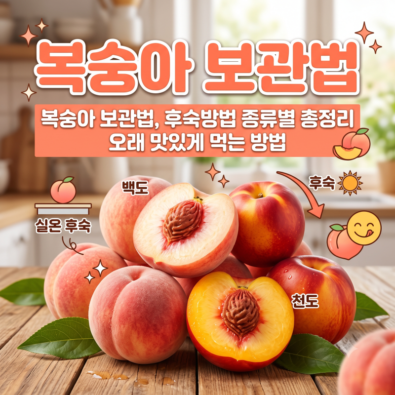 복숭아 보관법, 후숙방법 종류별총정리 오래 맛있게 먹는 방법