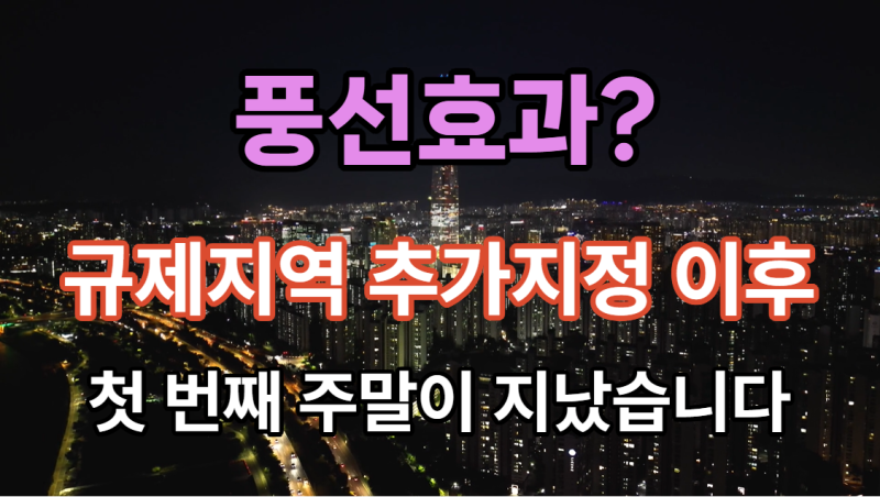다산신도시 아파트 매매 실거래가 규제지역 추가지정 이후 첫 번째 주말이 지났습니다