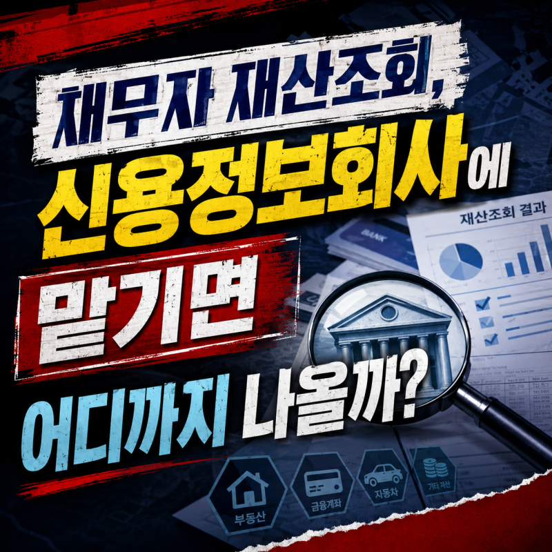 채무자 재산조회, 신용정보회사에 맡기면 어디까지 나올까?