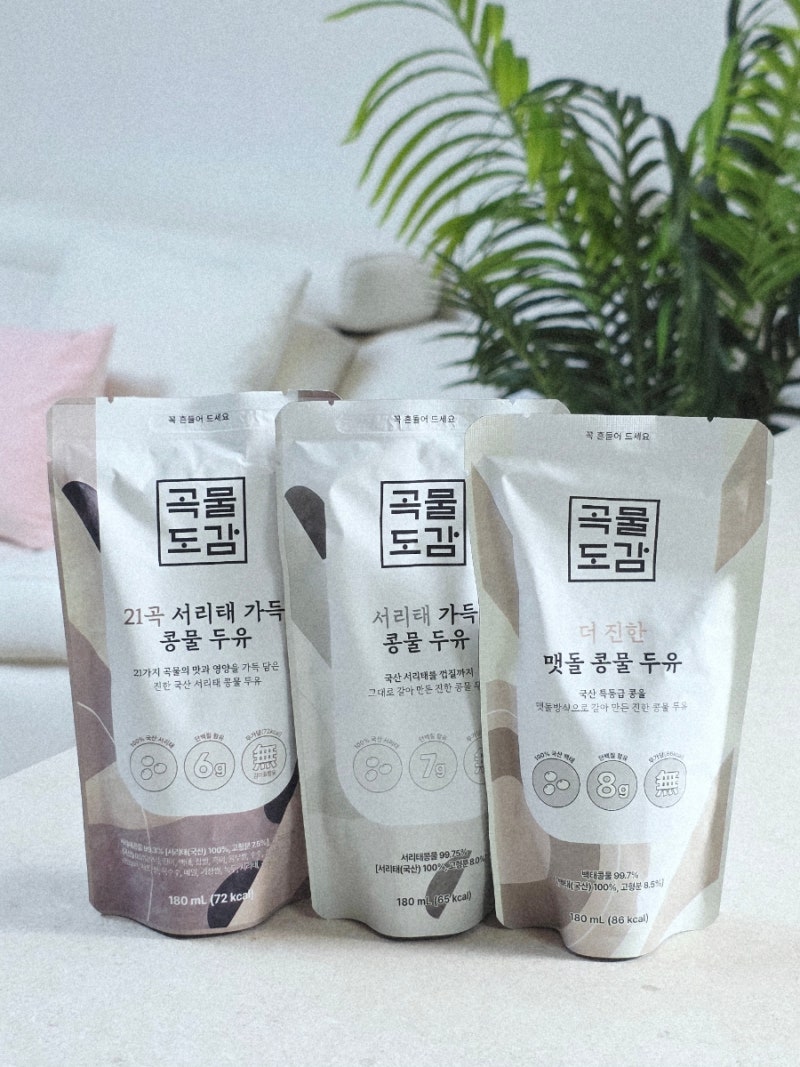 곡물도감 두유 콩국수 만들기! 면만 삶아 부으면 끝, 꾸덕하고 진한 맷돌 콩물두유 신제품