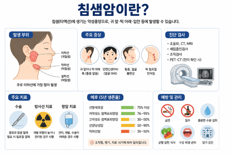 "얼굴 마비와 귀 앞 혹, 턱 아래 혹, '침샘암'의 신호일 수 있습니다." '침샘암'의 원인, 종류, ....