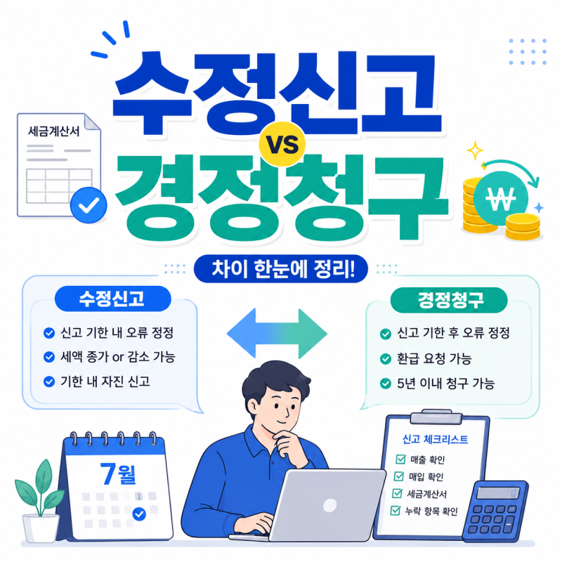 부가세 신고 후 수정신고·경정청구 차이, 잘못 신고했을 때 어떻게 할까?