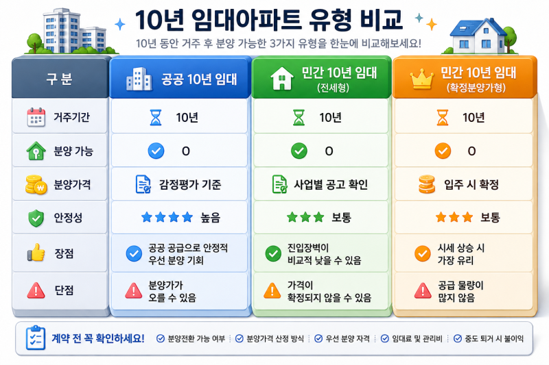 10년 임대아파트, 어떤 유형이 가장 유리할까? 공공 vs 민간 완벽 비교!