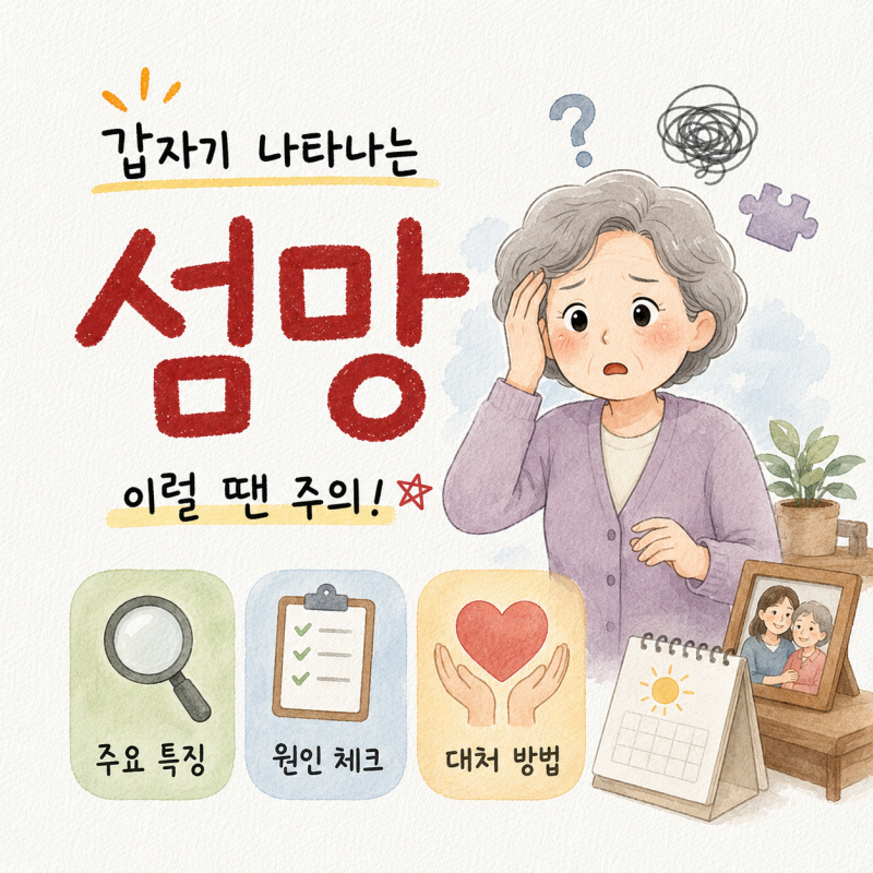 갑자기 나타나는 섬망증상, 어떤 특징이 있고 어떻게 대처해야 할까요?