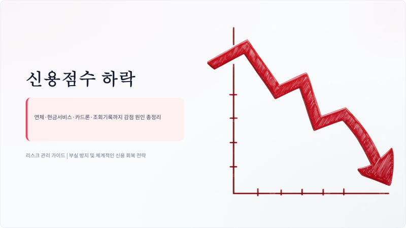 신용점수 떨어지는 이유는?｜연체·현금서비스·카드론·조회기록까지 감점 원인 완벽 분석