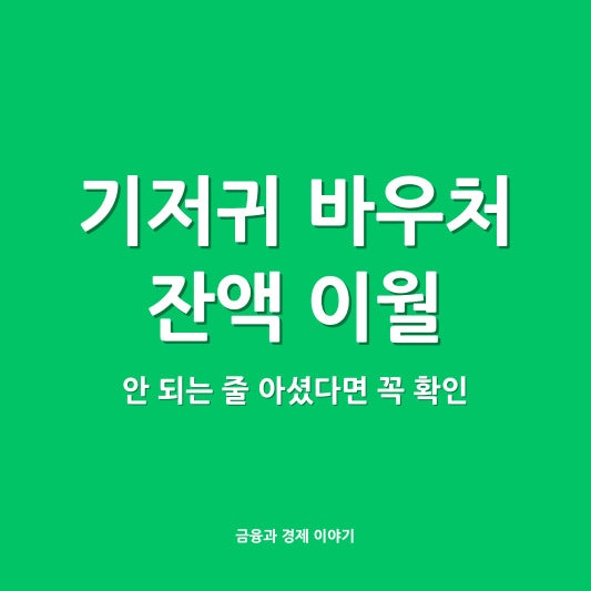 기저귀 바우처 잔액 이월 안 되는 줄 아셨다면 꼭 확인