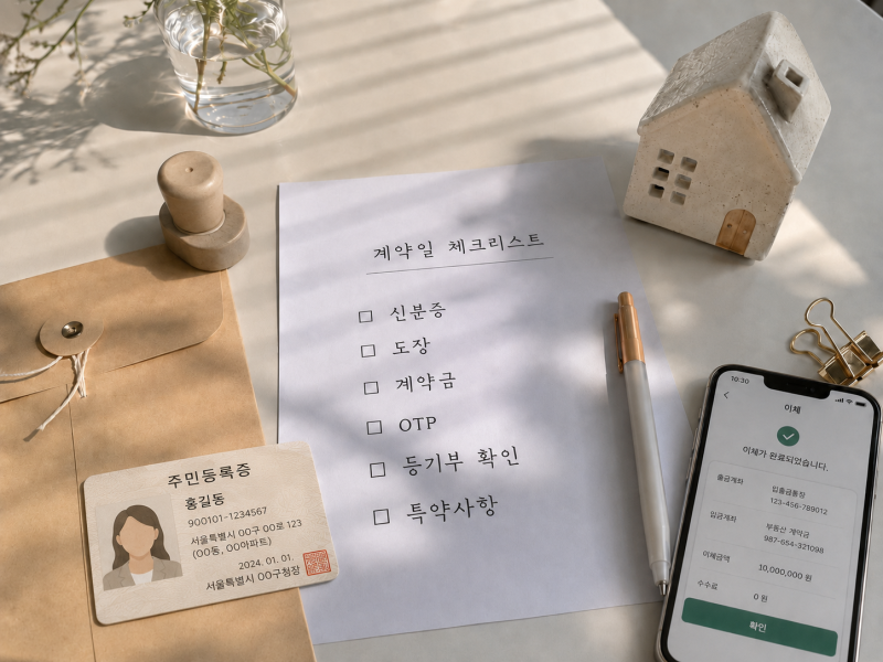 아파트 매매 계약일 준비물 매수인 체크리스트