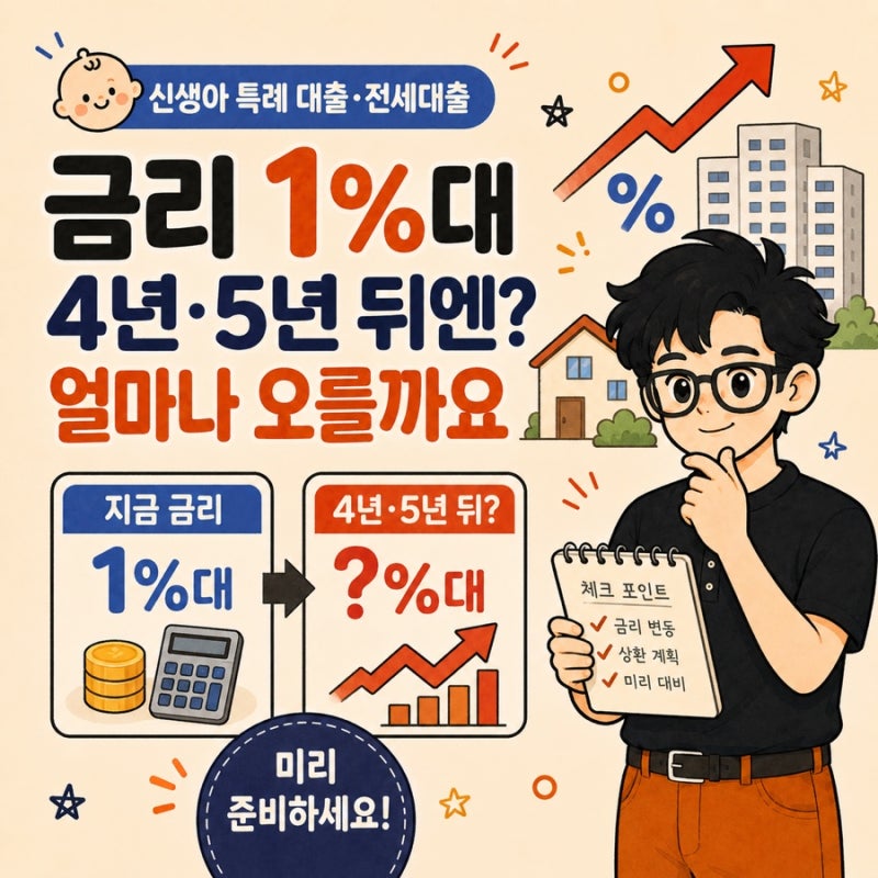 금리 1%대라 신청했는데, 신생아 특례대출 4년·5년 뒤에는 얼마나 오를까요?