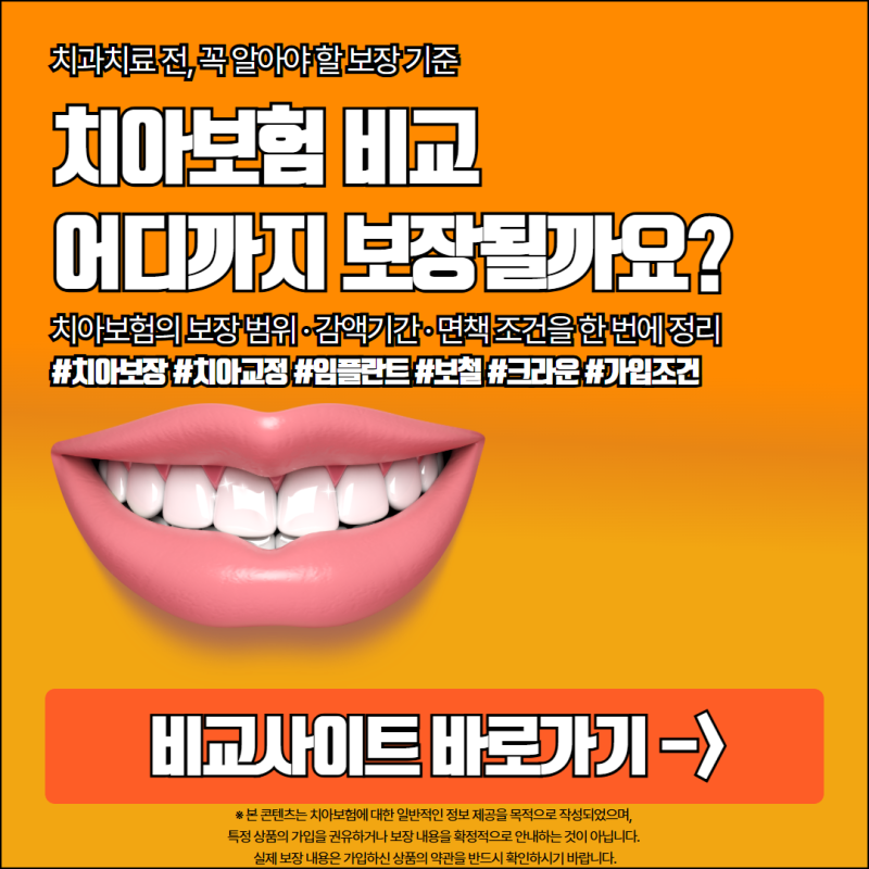 치아보험비교사이트 금액과 보장내용 확인한 비교 기준