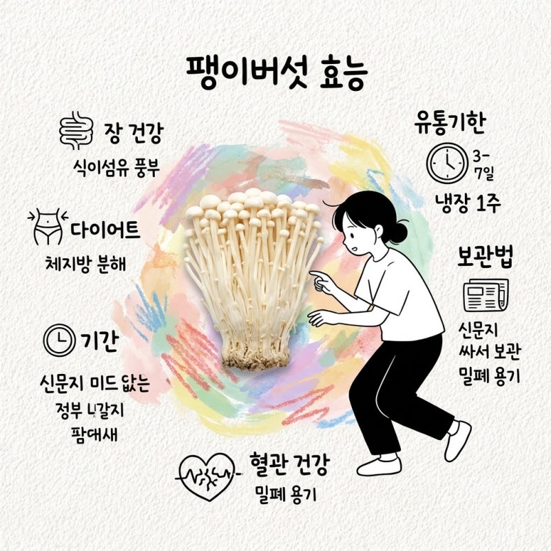 팽이버섯 효능 유통기한 보관법 기간