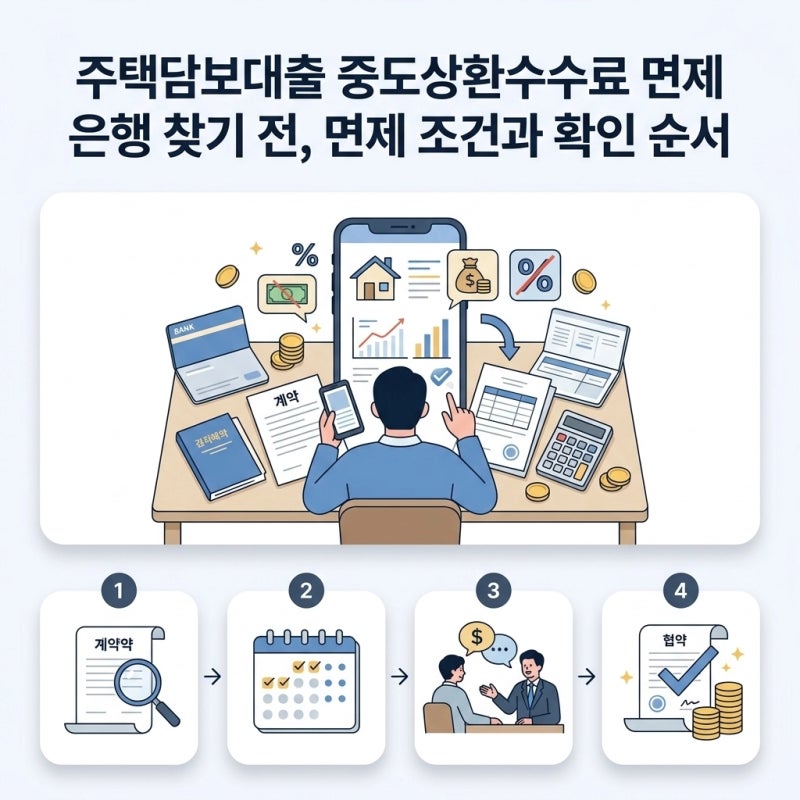 주택담보대출 중도상환수수료 면제 은행 찾기 전, 면제 조건과 확인 순서