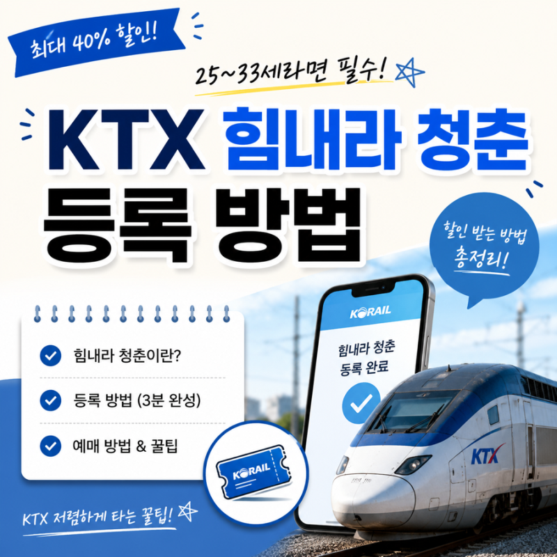 KTX 힘내라 청춘 등록 방법｜나이 조건부터 할인 예매까지 한 번에