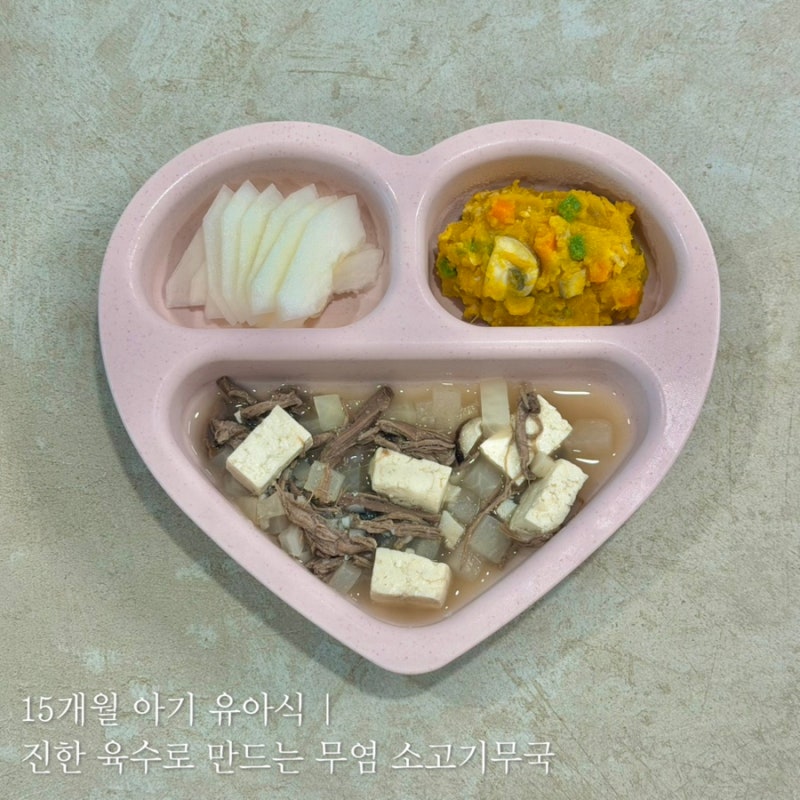 15개월 아기 유아식 | 진한 육수로 만드는 무염 소고기무국
